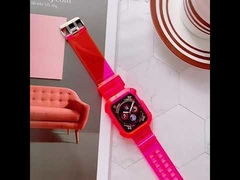 Suitable for Apple watchband apple watch new silicone watchband transparent integrated TPU with prot